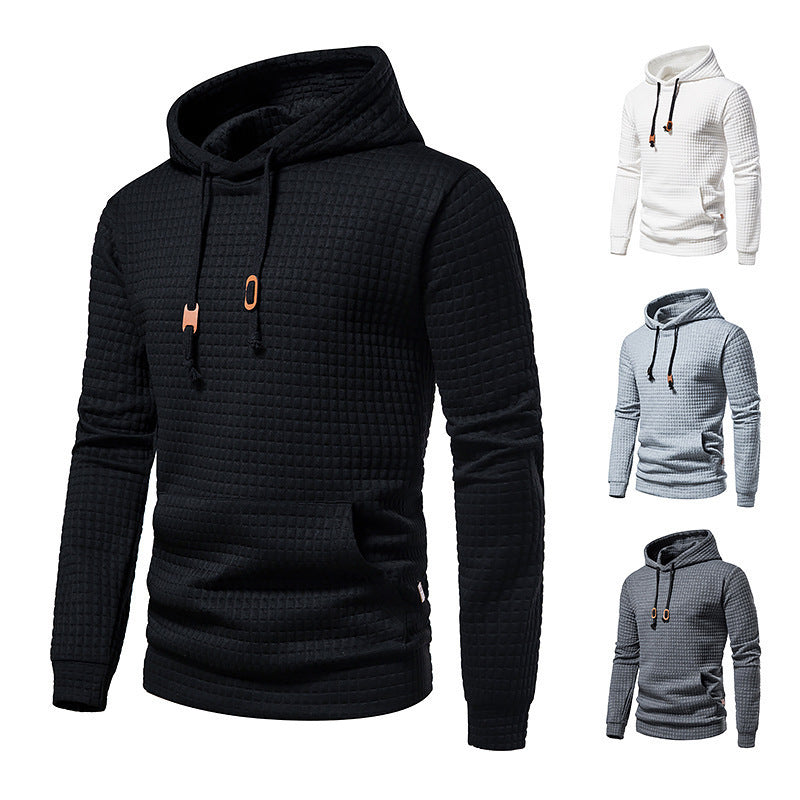 Men's Hooded Sweatshirt with Textured Design Lisslune