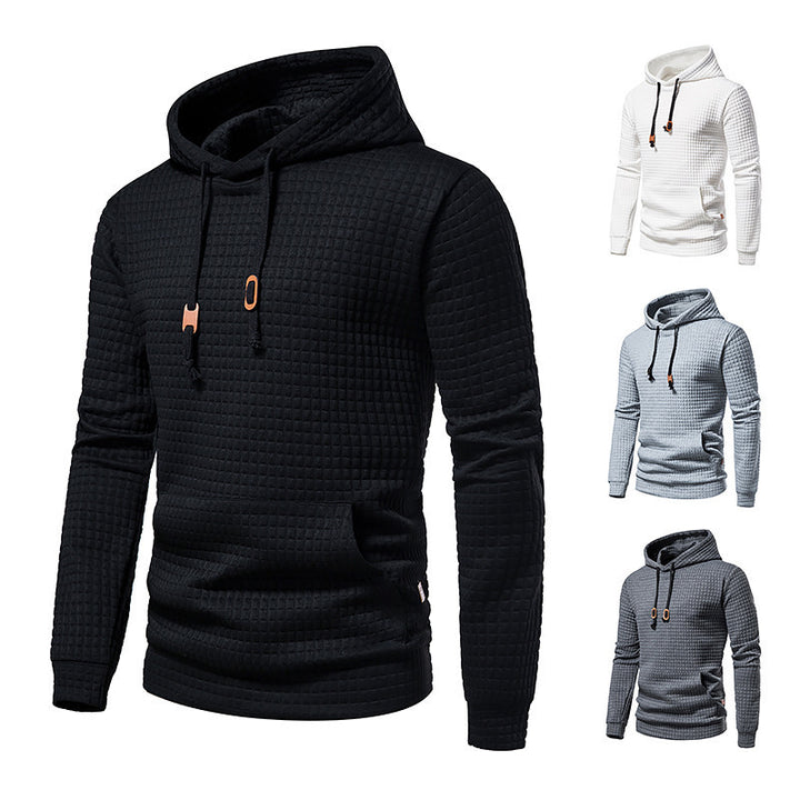 Men's Hooded Sweatshirt with Textured Design Lisslune