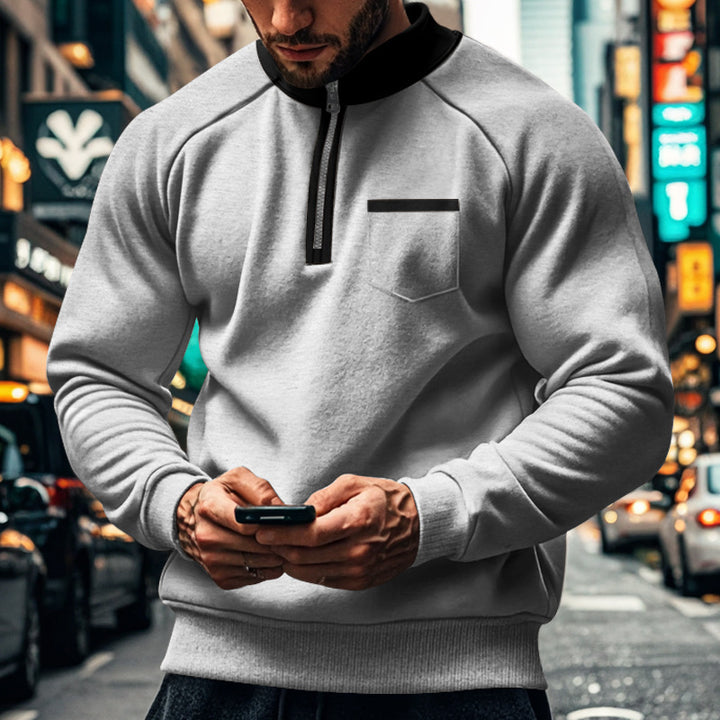 Men's functional pullover with short zip Lisslune