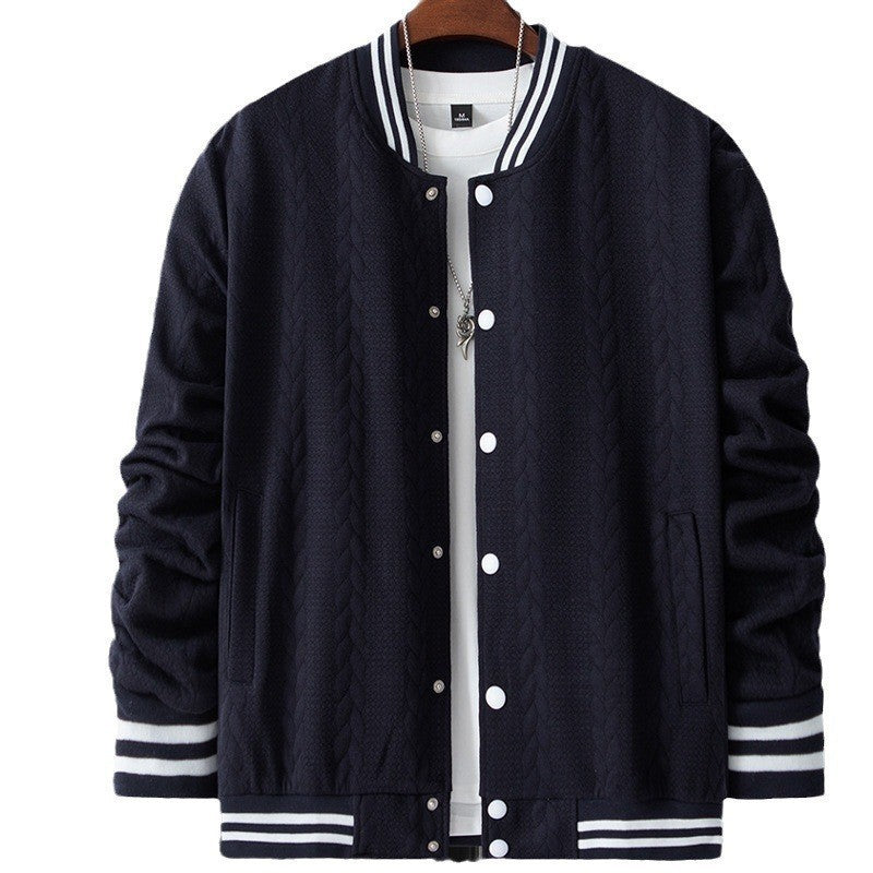 Men's leisure jacket in modern design with structured knit pattern Lisslune