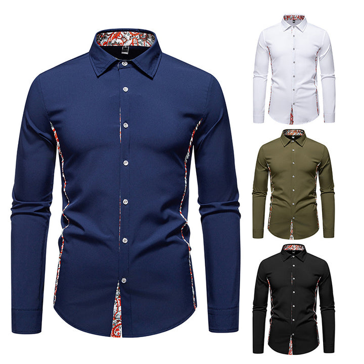 Men's long sleeve shirt with floral design and modern cut Lisslune