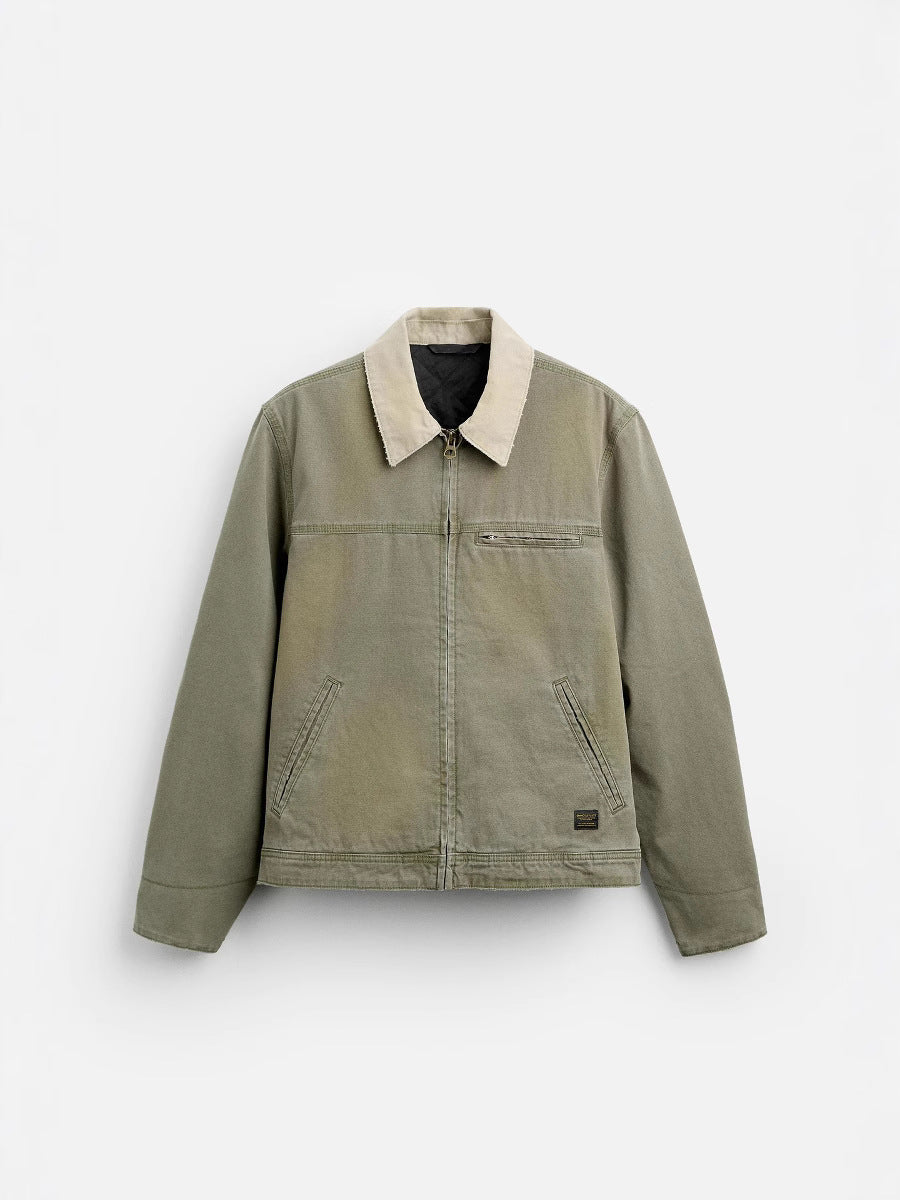 Men's casual transitional jacket with structured collar and practical pockets Lisslune