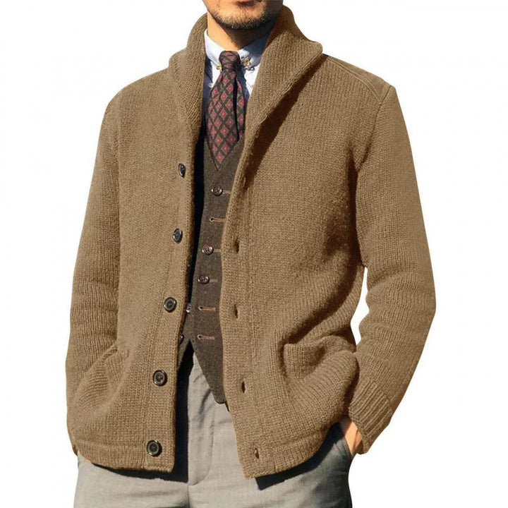 Men's cardigan with modern stand-up collar and practical buttons Lisslune