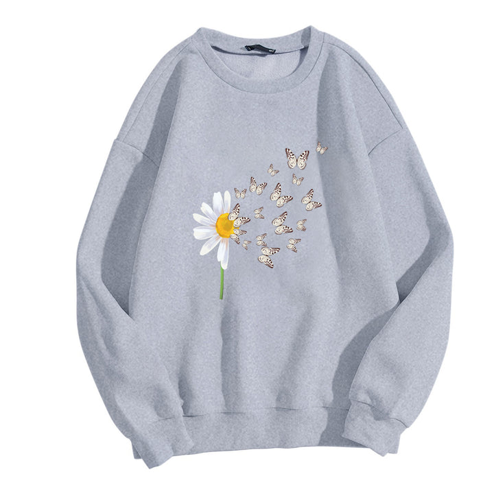 Women's sweatshirt with floral butterfly design Lisslune