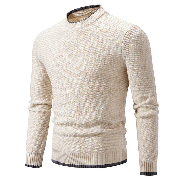 Men's fashionable knitted sweater with textured rib pattern Lisslune