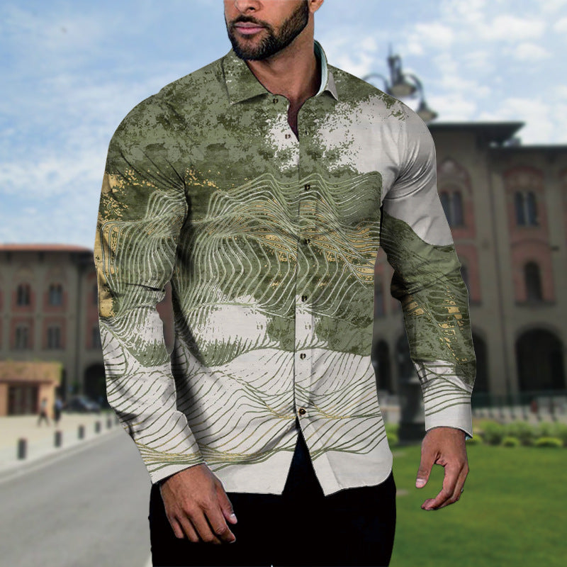 Men's long-sleeve shirt with modern boucle pattern and stylish cut Lisslune
