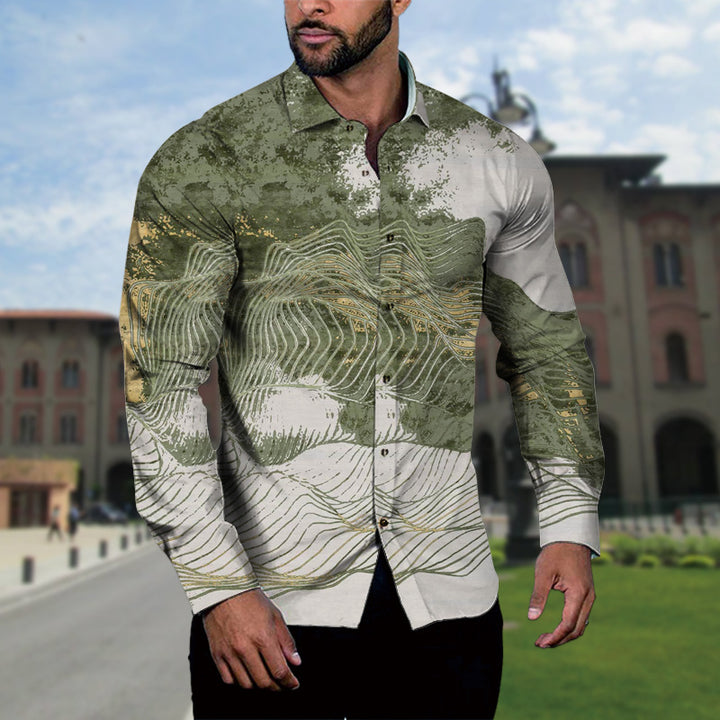 Men's long-sleeve shirt with modern boucle pattern and stylish cut Lisslune