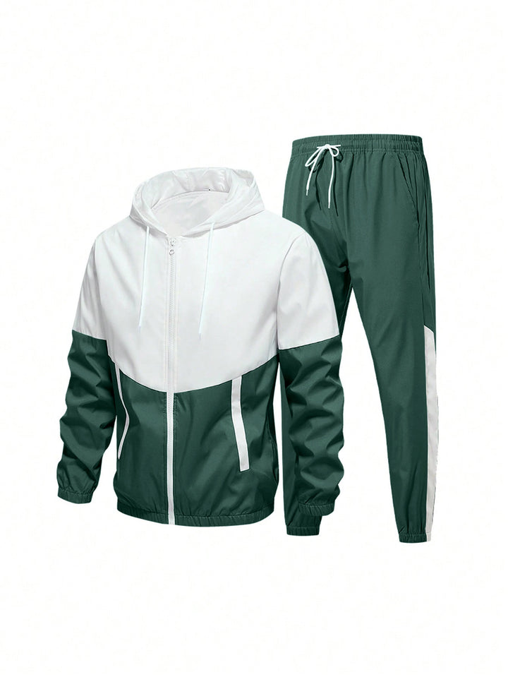 Men's Sporty Windbreaker Set with Breathable Materials Lisslune