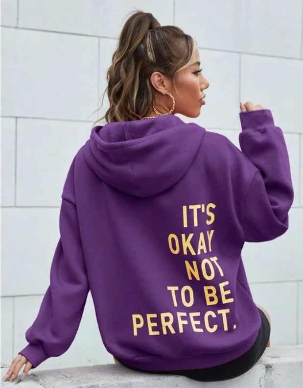 Women’s hoodie with motivational lettering and cozy lining Lisslune