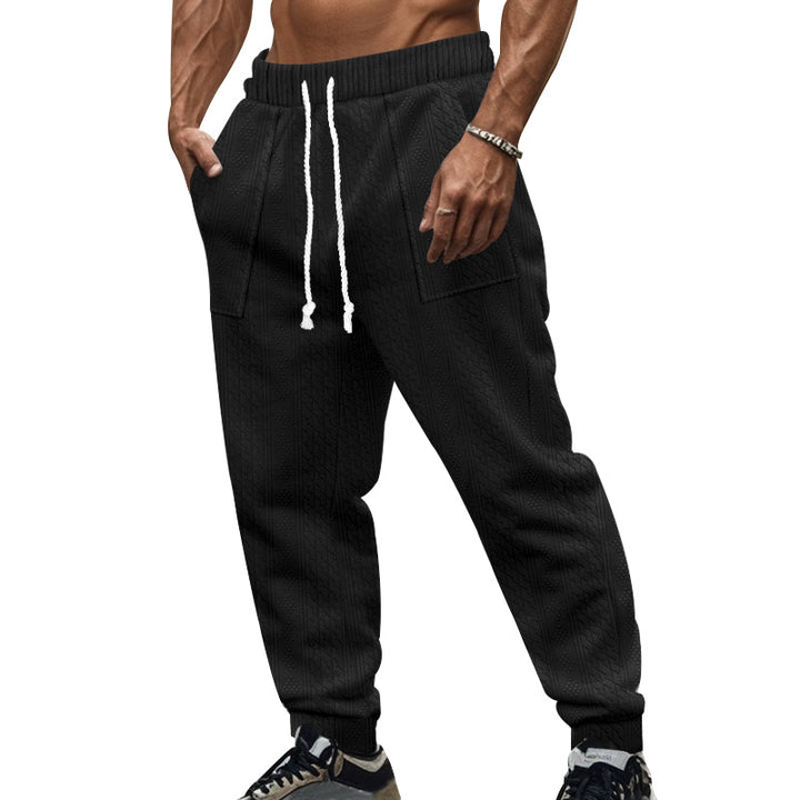 Men's casual jogging pants with textured fabric and practical pockets Lisslune