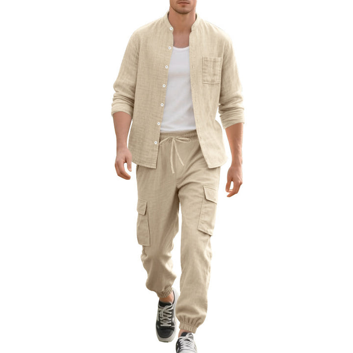 Men's casual cargo pants with elastic waistband and practical side pockets Lisslune