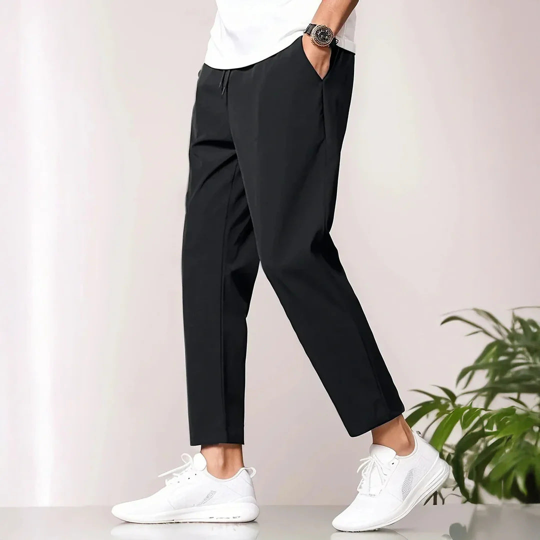 Men's casual leisure pants with elastic waistband and side pockets Lisslune
