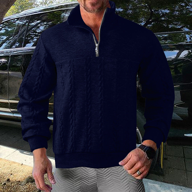 Men's zip sweater with textured design Lisslune