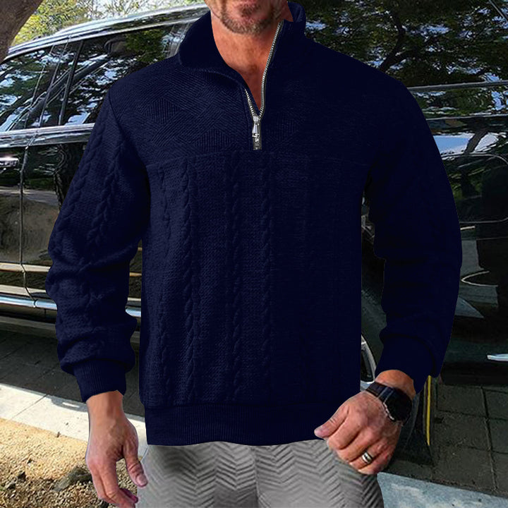 Men's zip sweater with textured design Lisslune