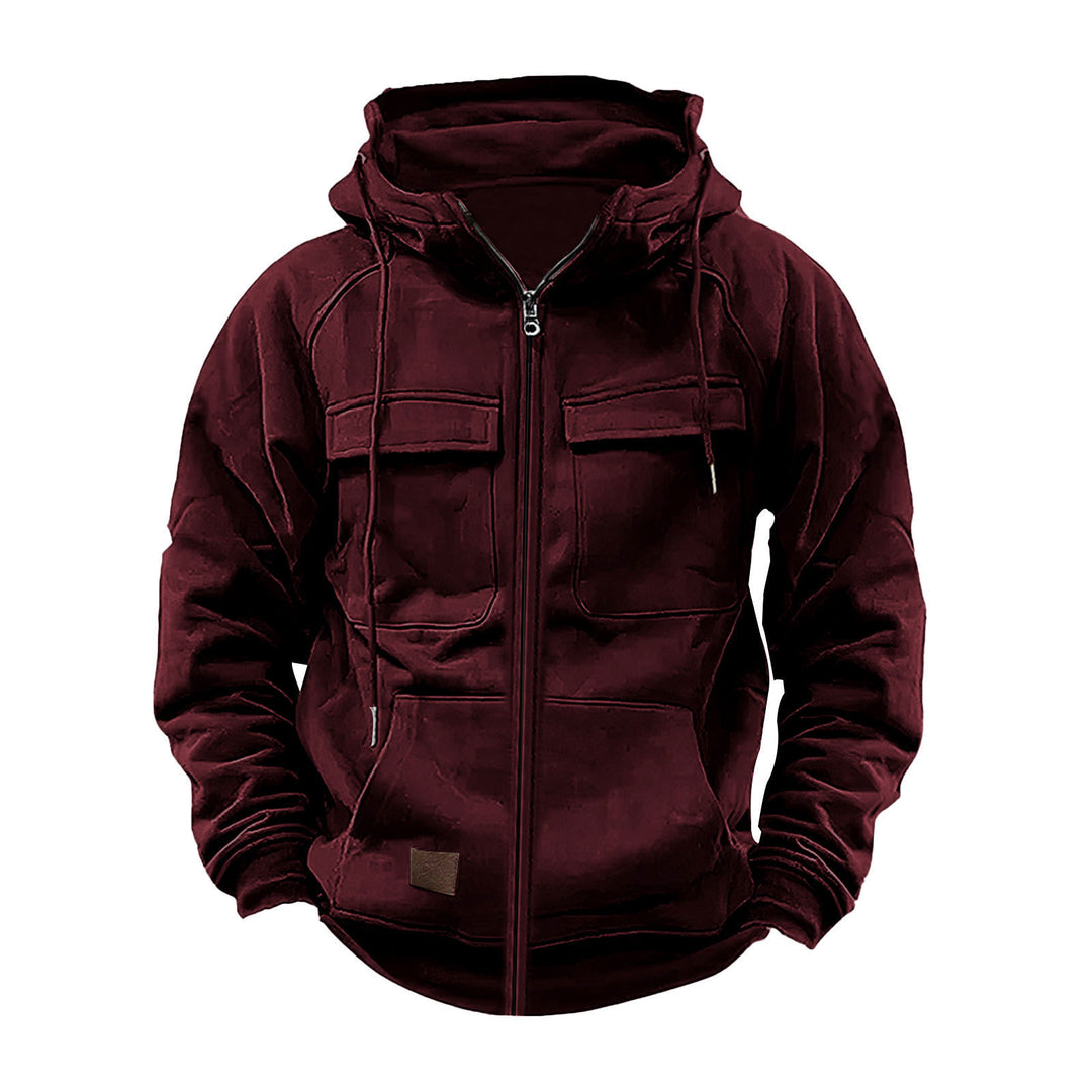 Men's multifunctional hoodie with zipper and spacious pockets Lisslune