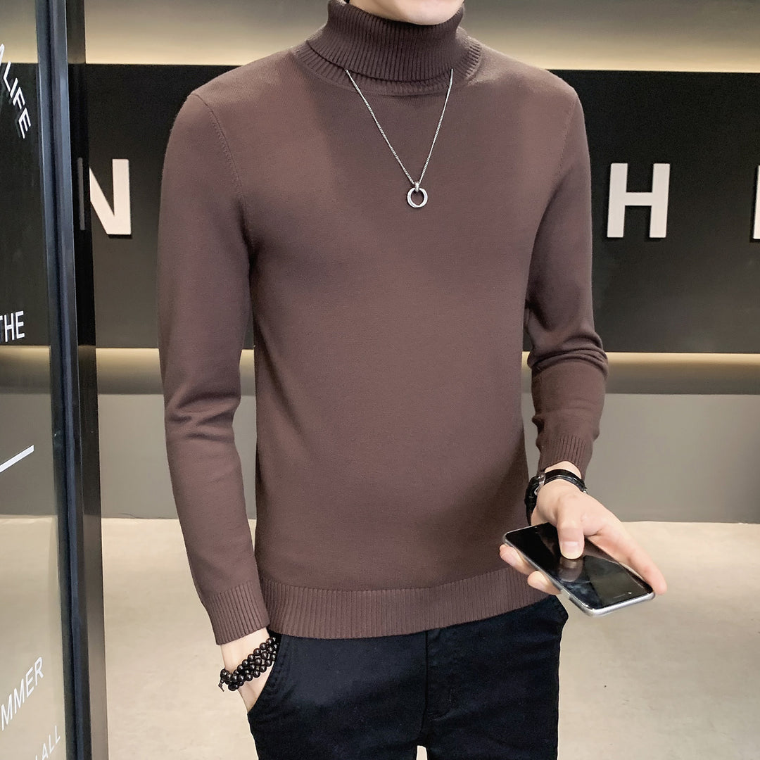Men's sweater with high collar made of soft knitted fabric Lisslune