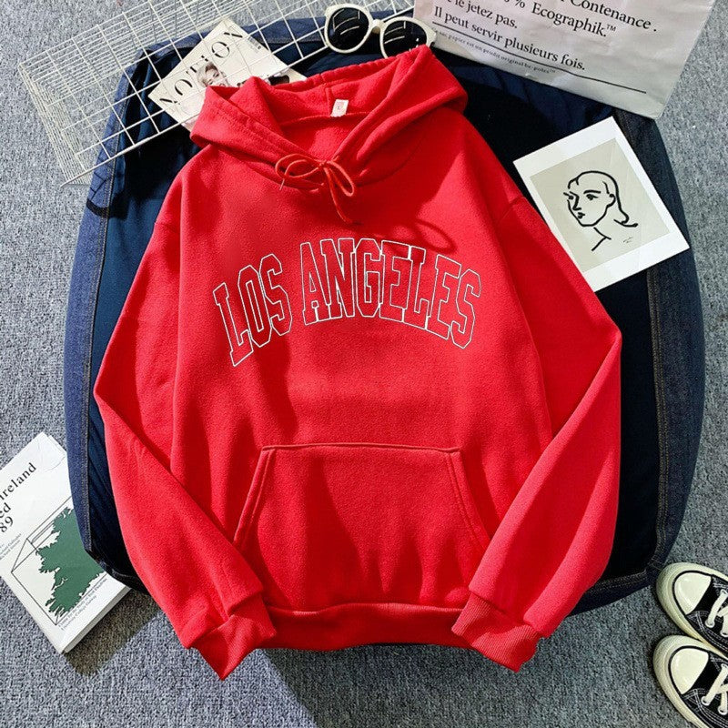 Women's hoodie with creative Los Angeles lettering Lisslune