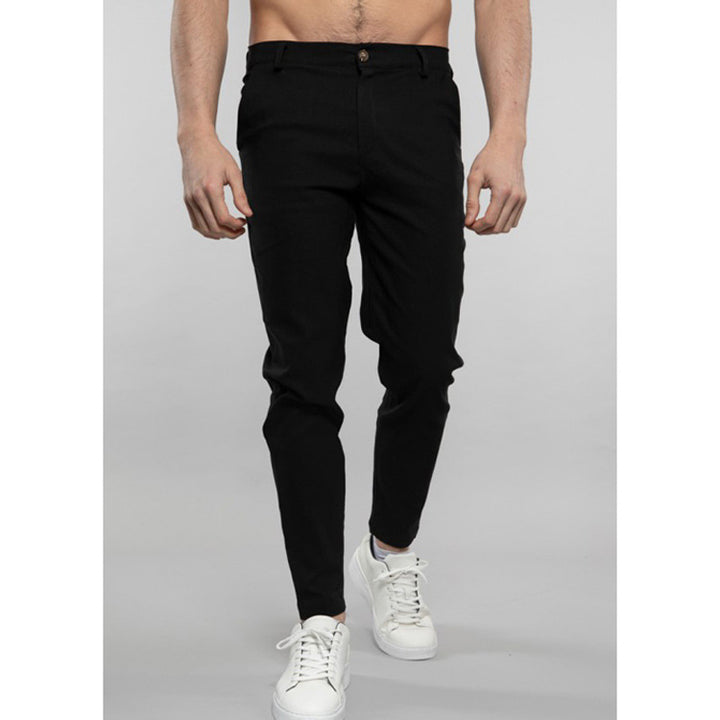 Men's stylish slim-fit suit trousers with modern details Lisslune