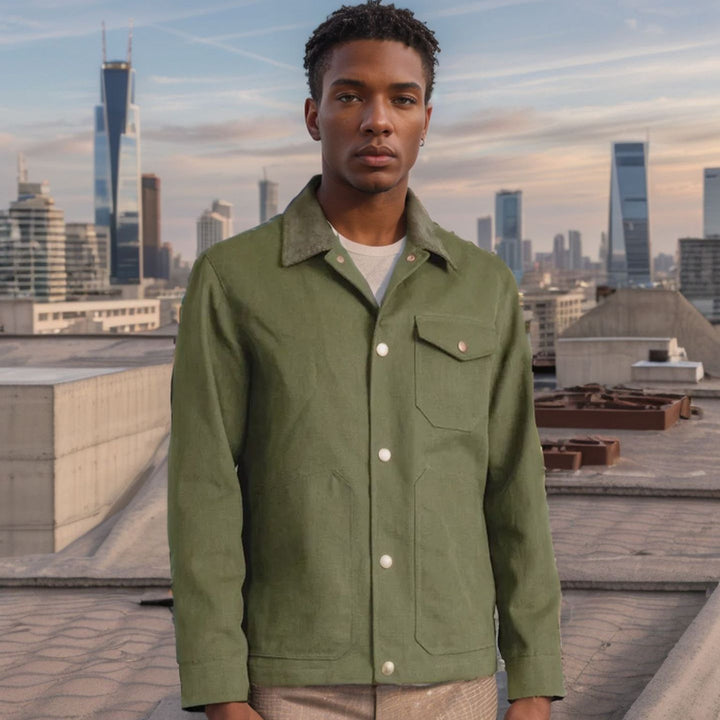 Men's casual cotton jacket in worker style Lisslune