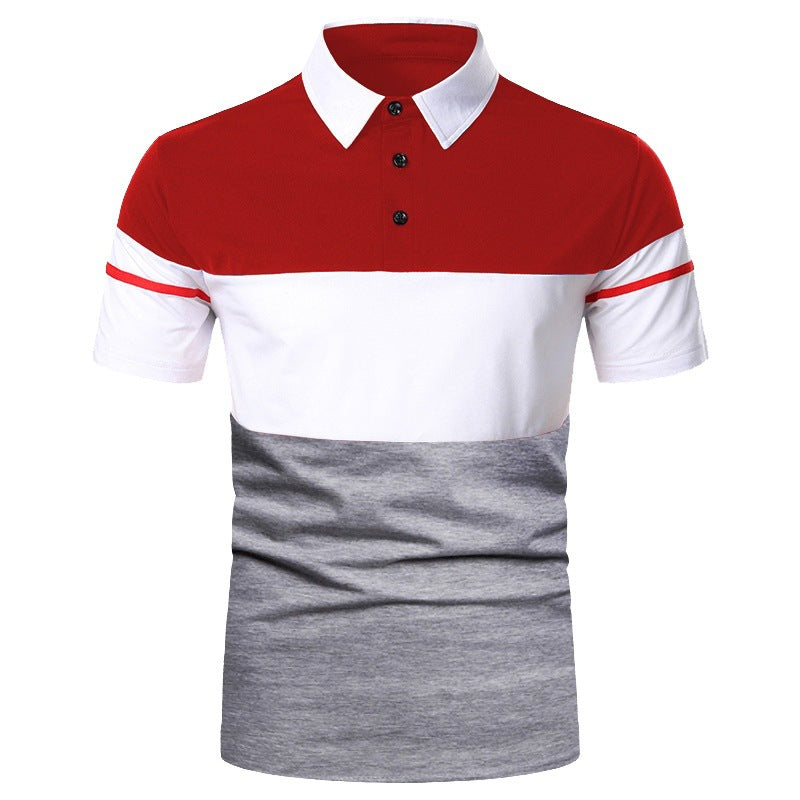 Men's polo shirt with contrasting block stripes and modern cut Lisslune