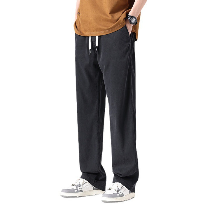Men's casual leisure pants with a loose fit and elastic waistband Lisslune