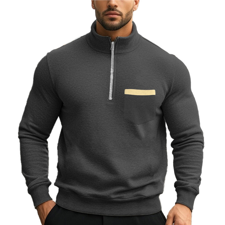 Men's sweatshirt with zipper and chest pocket Lisslune