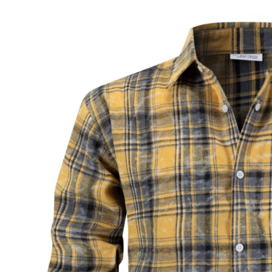 Men's checked flannel shirt with modern cut Lisslune