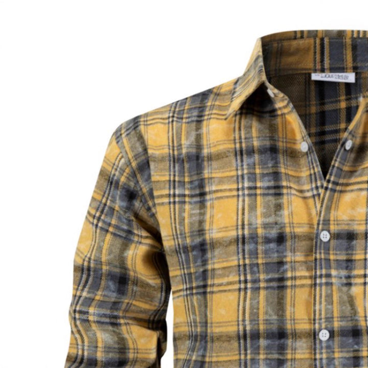 Men's checked flannel shirt with modern cut Lisslune