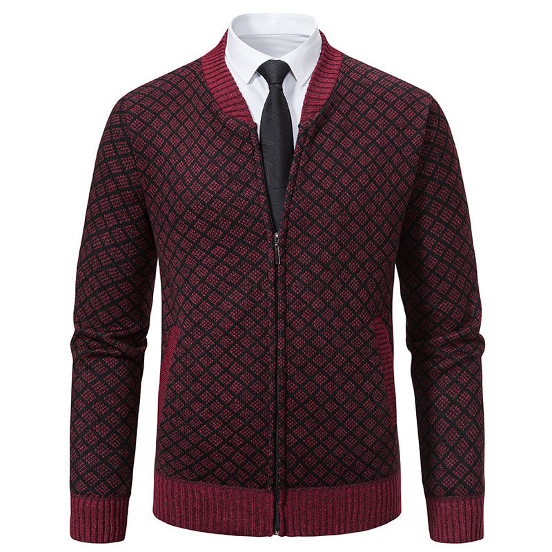 Men's Fashionable Knitted Sweater with Modern Zipper Lisslune
