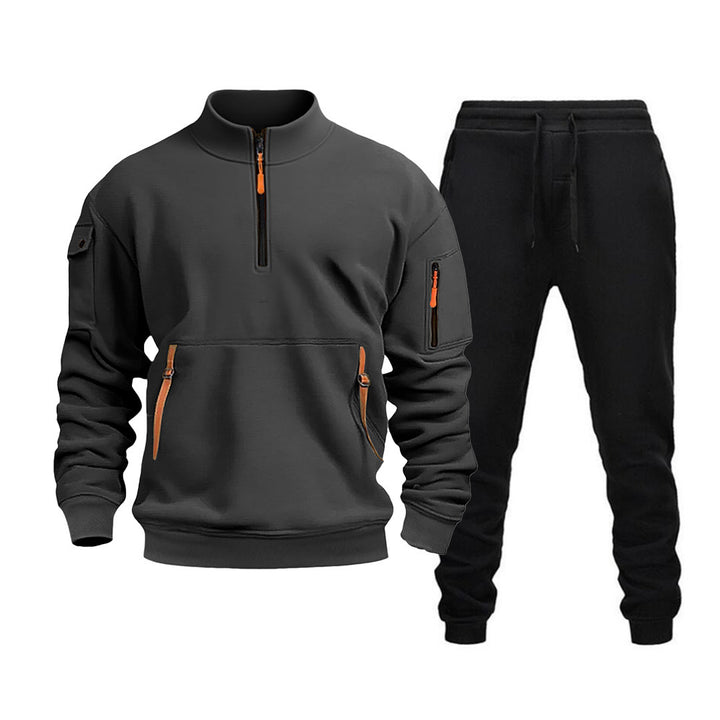 Men's modern tracksuit with functional pockets and zipper details Lisslune