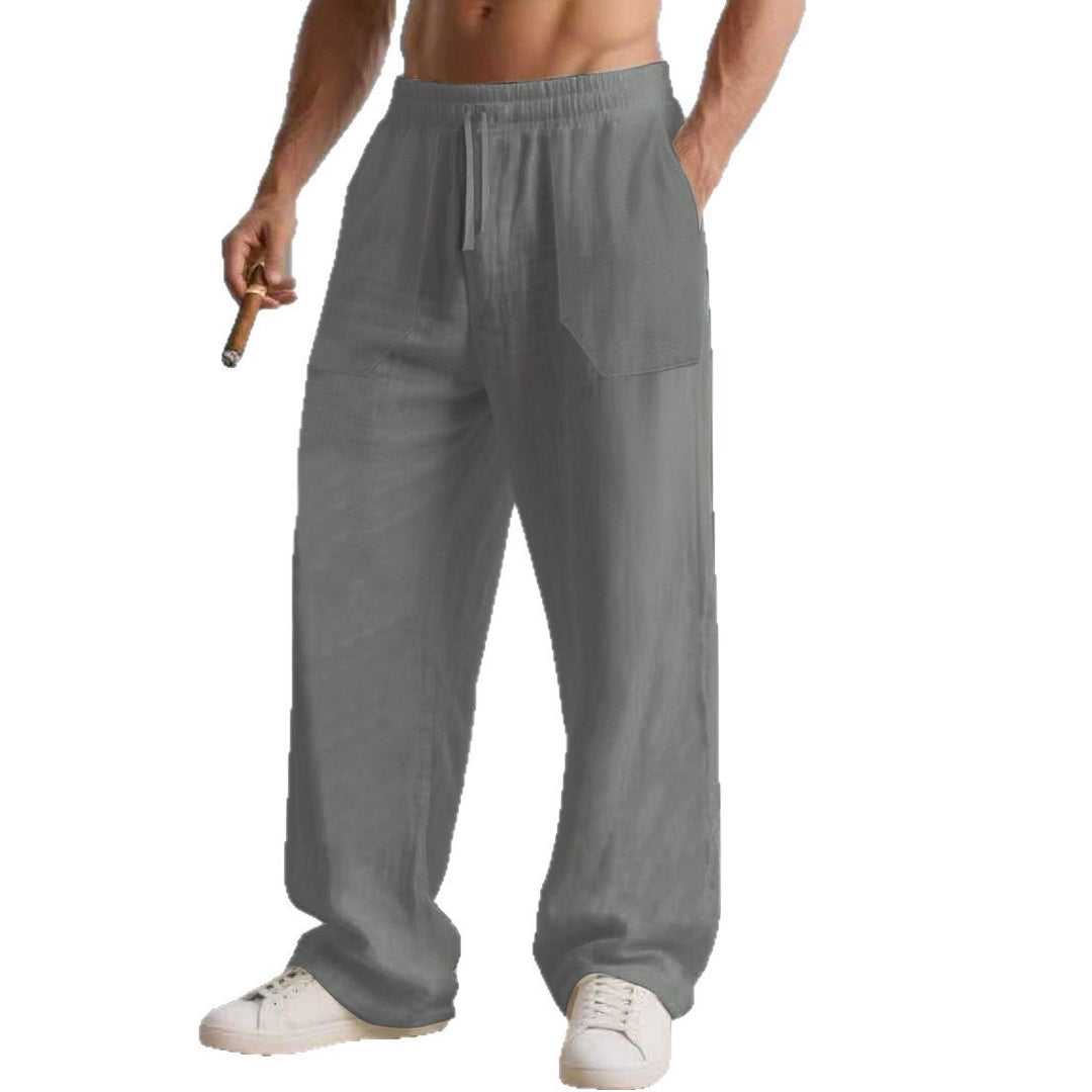 Men's leisure pants with elastic waistband and practical side pockets Lisslune