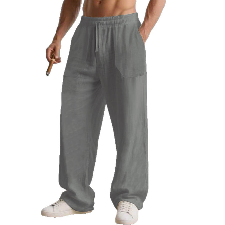 Men's leisure pants with elastic waistband and practical side pockets Lisslune
