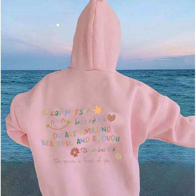 Women's Hooded Sweatshirt with Motivational Print and Comfortable Fit Lisslune
