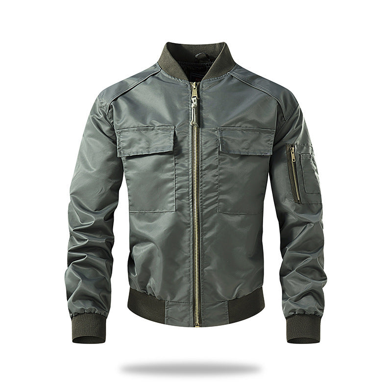 Men's lightweight military jacket with practical zip pockets Lisslune