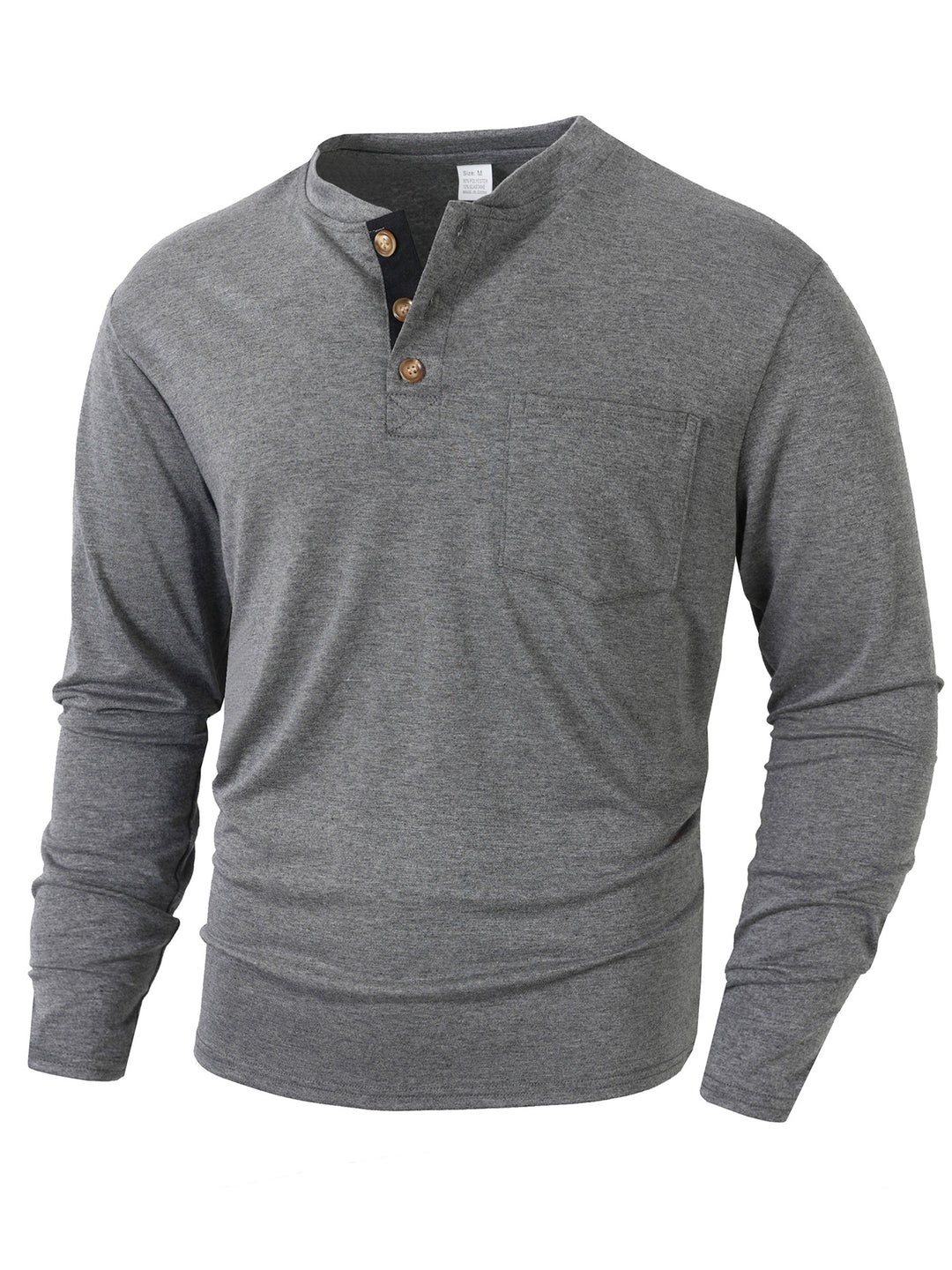 Men's Long Sleeve Henley Shirt Lisslune