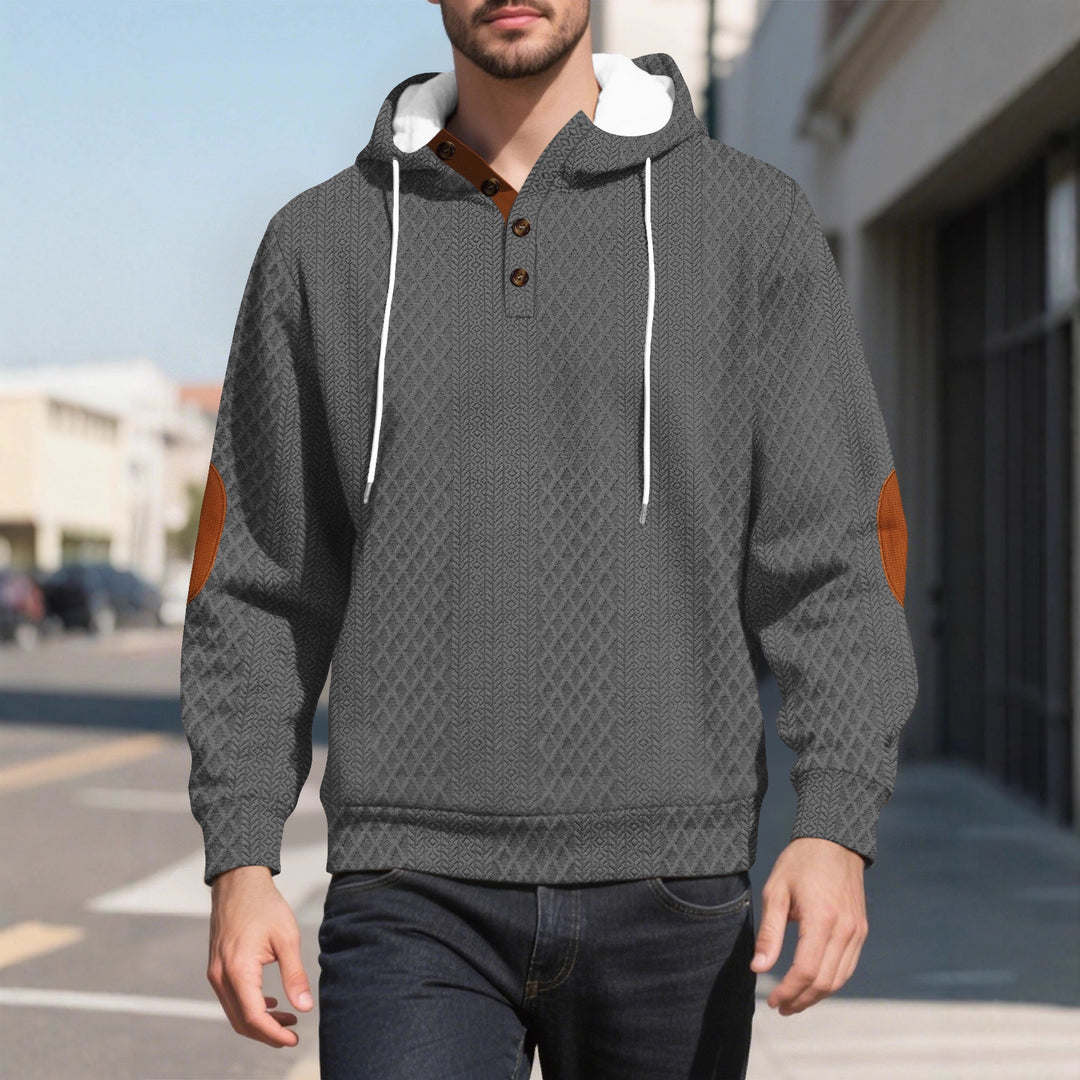 Men's casual hoodie with innovative knit structure and fashionable accents Lisslune