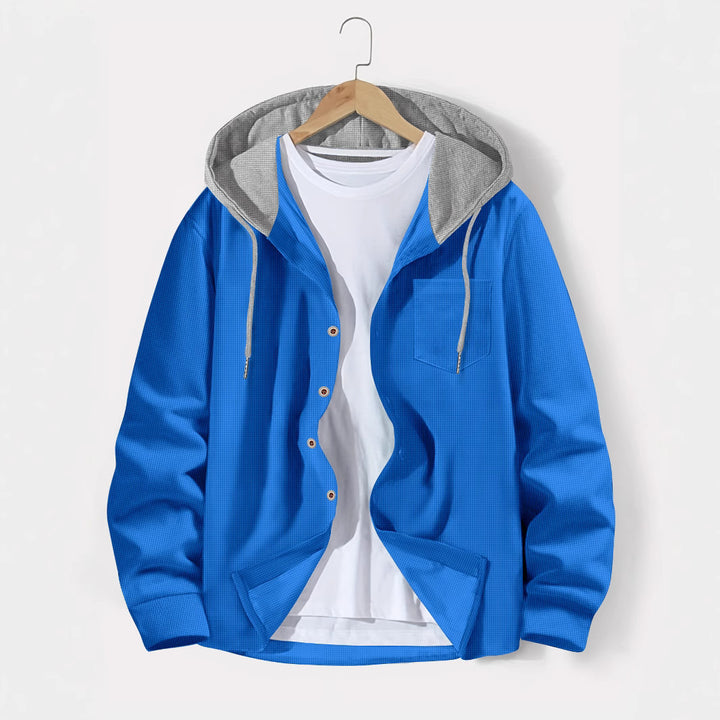Men's casual jacket with hood and plaid pattern Lisslune