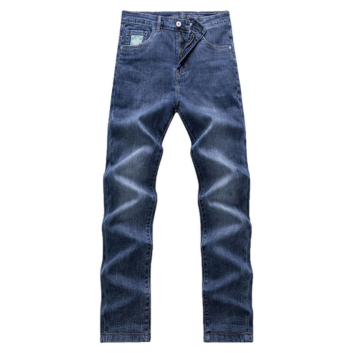 Men's stretch denim pants with fashionable wash Lisslune