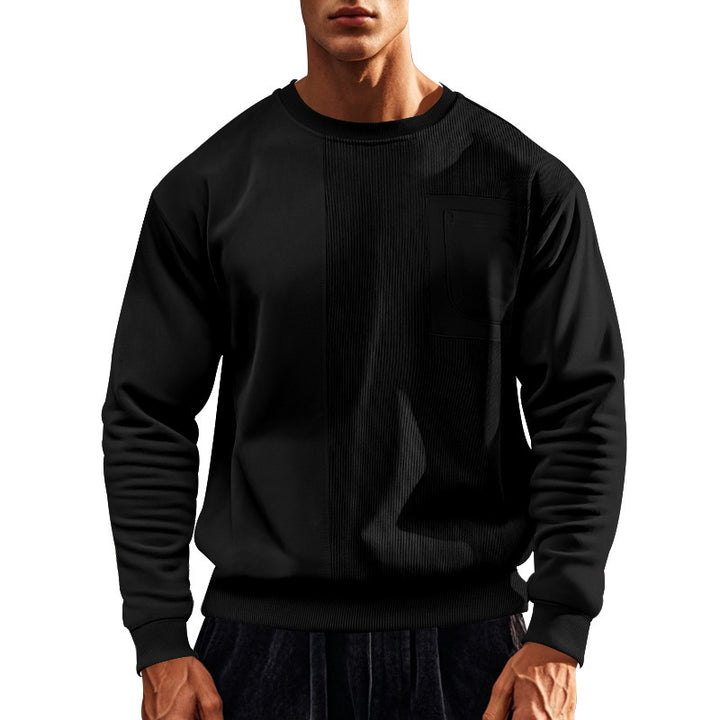 Men's sporty sweatshirt with textured design and practical pocket Lisslune