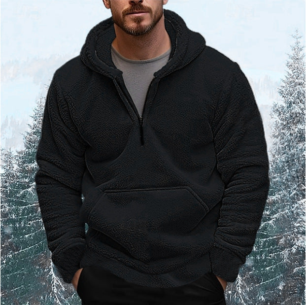 Men's fleece pullover with practical kangaroo pocket Lisslune