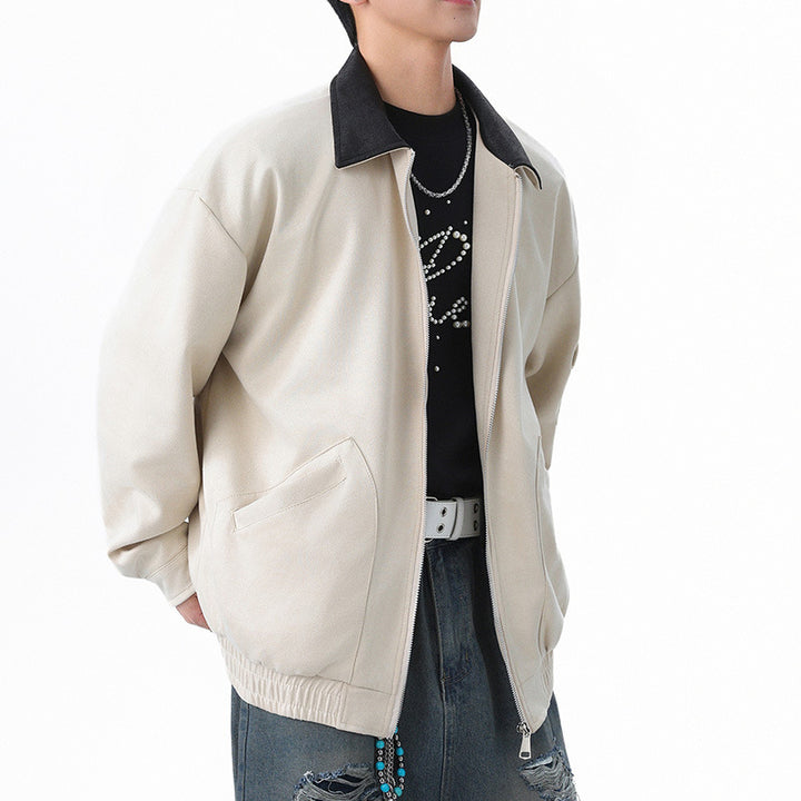 Men's Oversized Utility Jacket with practical zipper Lisslune