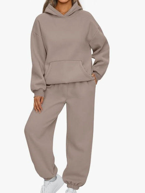 Women's casual hoodie jumpsuit made of high-quality sweat material with practical pockets Lisslune
