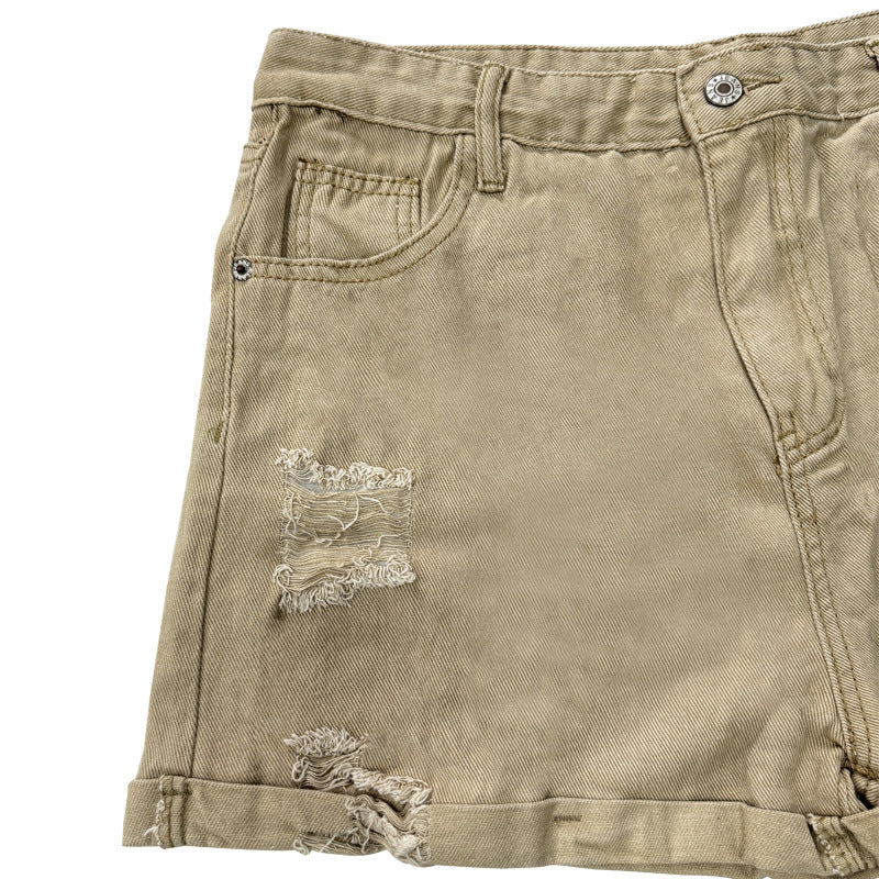 Women's Fashion Destroyed Denim Shorts with Casual Cut and Frayed Details Lisslune