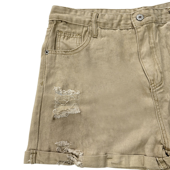 Women's Fashion Destroyed Denim Shorts with Casual Cut and Frayed Details Lisslune