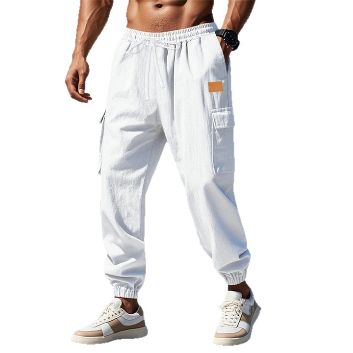 Men's cargo pants with elastic waistband and practical pockets Lisslune