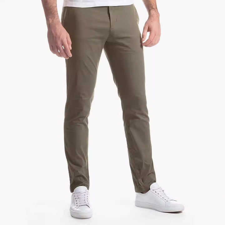 Men's Comfortable Chinos with Modern Cut and Elastic Waistband Lisslune