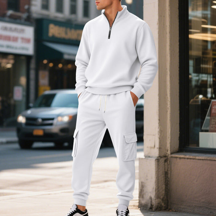 Men's sporty leisure set with high collar and practical cargo pockets Lisslune