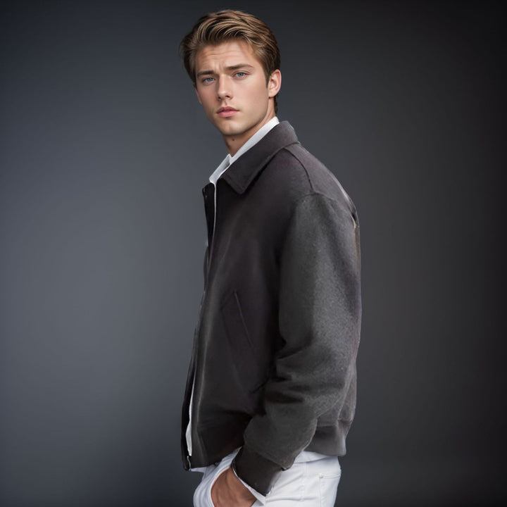 Men's colorful fleece bomber jacket with side pockets Lisslune