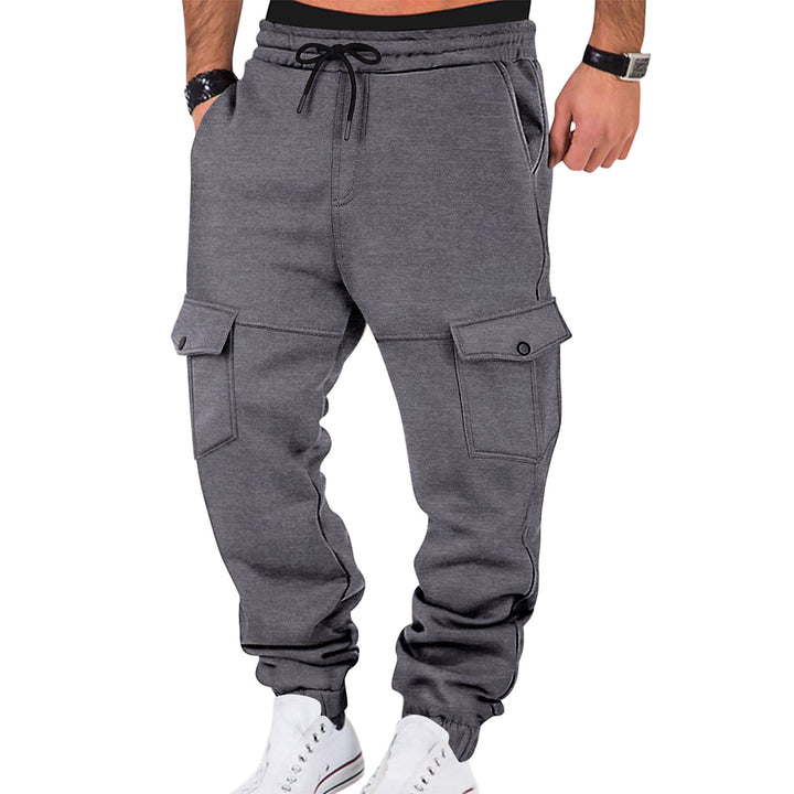 Men's cargo joggers with expanded pockets and elastic waistband Lisslune