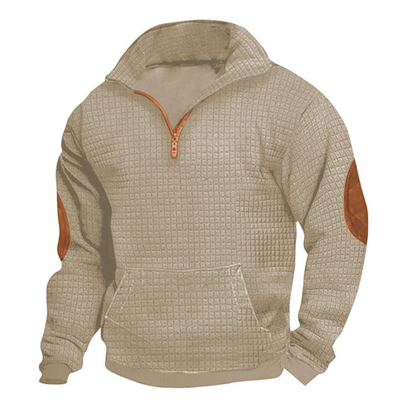 Men's sporty pullover with zipper and elastic cuffs Lisslune